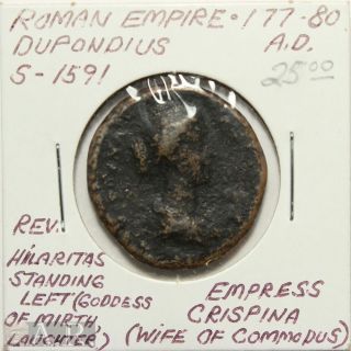 Roman Empire,  Crispina (177 - 80 Ad) Ae - Dupondius S - 1591 [a13] photo