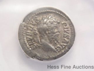 Anacs Roman Ad 204 Septimus Severus Ar Denarius Silver Coin Vf 35 photo