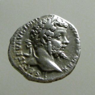 Septimius Severus Silver Denarius_seated Jupiter Holding Victory & Scepter photo