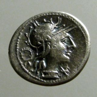 Opimia 12 Silver Denarius_roman Republic_one Days Pay For A Roman Soldier photo
