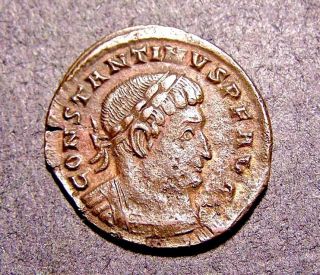 Constantine I The Great,  Winter Solstice,  Sun Worship In 313 Ad Rome,  Roman Coin photo