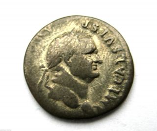 69 - 79 A.  D British Found Emperor Vespasian Roman Silver Denarius Coin photo