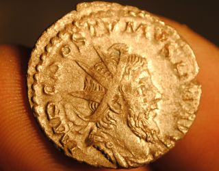 Roman Silver Ant Coin Of Postumus photo