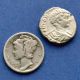 Scarce Denarius Of Caracalla - Mars / Roma Coins: Ancient photo 2