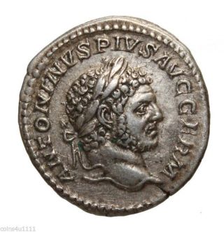 Caracalla Ad 198 - 217 Roman Silver Denarius photo
