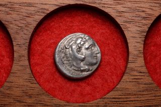 Ancient Greek Silver Drachm Coin Of Alexander The Great - 323 Bc photo