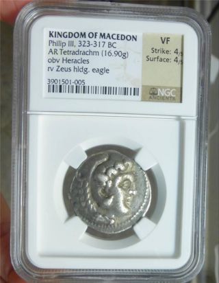 323 Bc Ngc Vf Lion Head Alexander The Great Greek Tetradrachm Ancient Coin photo
