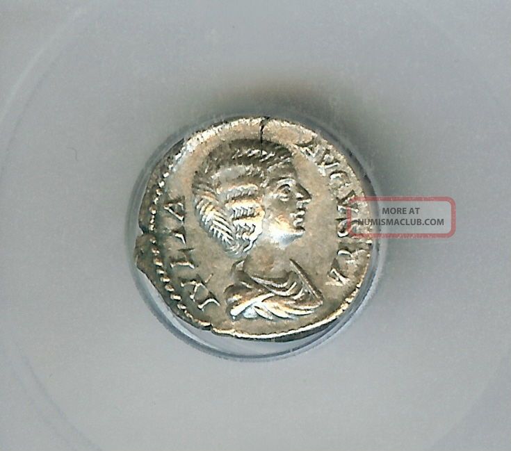 Julia Domna 193 - 211 A. D. Silver Denarius Ancient Roman Coin Icg Ef40