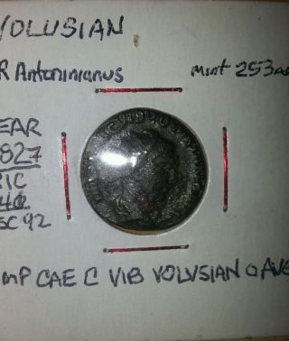 Ancient Numismatics - Volusian 253ad photo