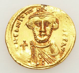 Constans Ii Pogonatus (ad 641 - 668).  Av Solidus (4.  45 Gm).  Constantinople,  Dated photo