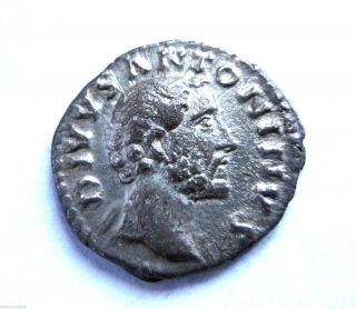 140 A.  D Antoninus Pius Roman Period Imperial Ar Silver Denarius Coin.  Consecratio photo