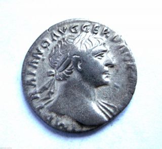 100 A.  D British Found Emperor Trajan Roman Period Imperial Silver Denarius Coin photo