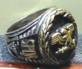 Roman Tribune Eagle Ring In Size 9 Sterling Silver photo