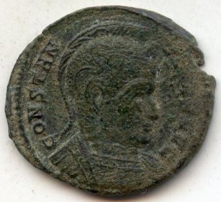 Constantine I.  Ae3.  Reverse: Beata Tranqvuillitas.  Trier Mint: Dot Ptr Dot In Ex photo