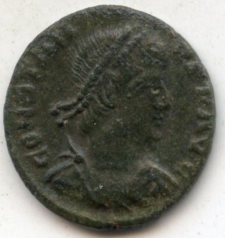 Constans.  Ae4.  Reverse: Two Victories.  Trier Mint: Trs In Ex.  Epsilon In Field. photo