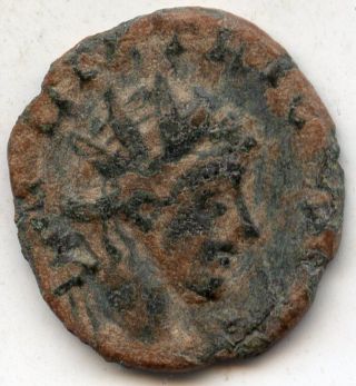 Tetricus I.  Ae Antoninianus.  Barbarian Imitation.  Patina.  Scarce. photo