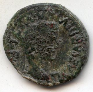 Tiberius.  Ae Semis.  16 Ad.  Minted In Cascantum (hispania).  Reverse: Bull.  Rare. photo