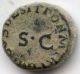 Claudius.  Ae Quadrans.  41 Ad.  Obverse: Hand Holding Scales.  Reverse: Large S - C. Coins: Ancient photo 1