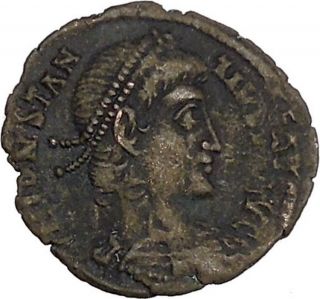 Constantius Ii Constantine The Great Son Ancient Roman Coin Battle Horse I42721 photo