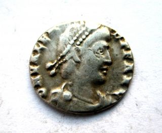 364 - 378 A.  D British Found Emperor Valens Roman Period Silver Siliqua Coin.  Vf photo
