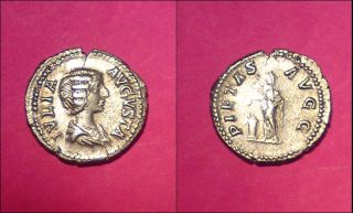 Roman Coin Of Julia Domna - Silver Denarius photo
