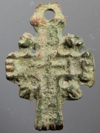 Christian Cross,  Pendant,  Bronze,  Decorated,  Byzantine,  12.  - 14.  Century A.  D. photo