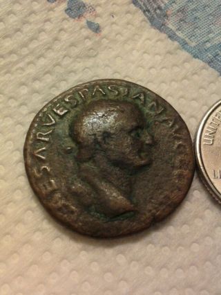 Vespasian Roman Emperor 69 - 79 Ad,  Builder Of Colosseum.  Coin photo