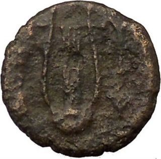 Greek Island Of Lesbos 400bc Very Rare Ancient Greek Coin Sappho Lyre I36988 photo