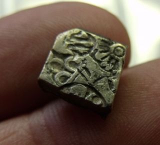 Scarce Ancient Mauryan Indian Silver Punch - Mark Coin.  250 B.  C.  11mm,  3.  6 Gram. photo