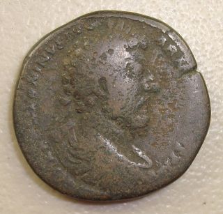 161 - 180 Ad Marcus Aurelius Ancient Roman Sestertius,  23.  5 Grams 32 Mm photo