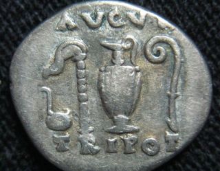 Vespasian / Sacrificial Implements Silver Denarius 72 - 73 Ad Authentic Ancient photo