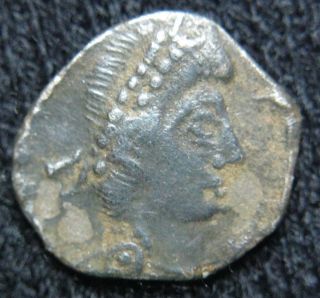 Silver Siliqua Clipped Probably Magnus Maximus / Roma Trier 383 - 388 Ad Authentic photo