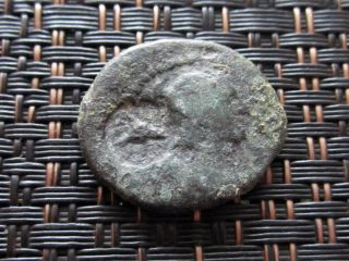 Ancient Greek Bronze Coin Unknown Very Interesting With Counter Mark / 23mm photo
