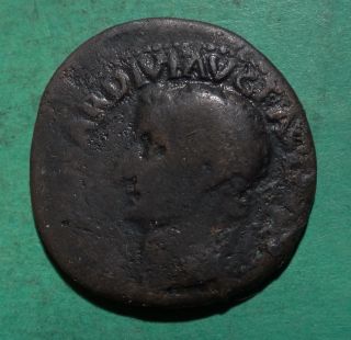 Tater Roman Imperial Ae As Coin Of Tiberius Rudder & Globe photo