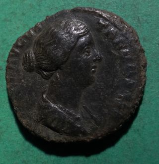 Tater Roman Imperial Ae As Coin Of Faustina Jr Diana photo