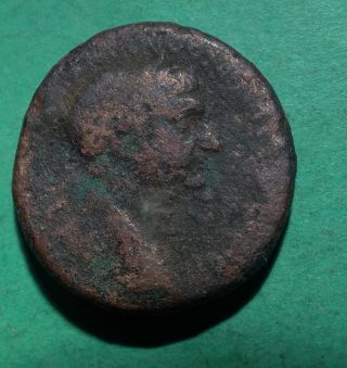 Tater Roman Provincial Ae24 Coin Of Trajan Seleucia Sacred Stone Of Zeus photo