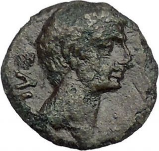 Augustus 27bc Authentic Ancient Roman Coin Two Colonists With Two Oxen I41352 photo