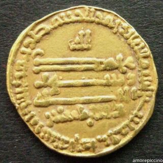 Islamic,  Abbasid Caliphate,  Av Gold Dinar,  Al - Al - Ma’mun,  201 Ah photo