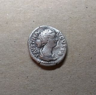 Antique Coin Silver Faustina Junior Roman Denarius 161 - 175 A.  D 0802 photo