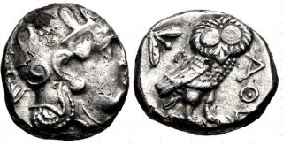 Rare Ancient Greek Coin : 1 - Attica,  Athens.  Circa 454 - 404 Bc.  Ar Tetradrachm photo