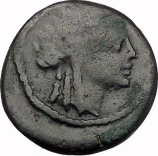 Ionia: Smyrna.  150 - 140 Bc,  Bronze.  Homer,  The First Poet Of Civilization. photo