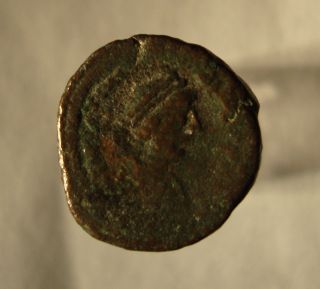 Antique Roman Bronze Coin.  Roman Empire photo