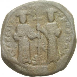 Ancient Byzantine Coin Constantine X C.  1060 Christian Symbol Christogram Chi Rho photo