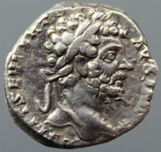 Septimius Severus,  Denarius,  Silver,  Mars,  Spear,  Helmet,  Rome,  198 - 200 Ad photo