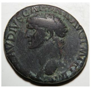 Roman Claudius Bronze As,  Muscular Portrait/minerva 41/42ad,  Example photo