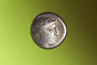 Ancient Roman Silver Coin Angel Caduceus L Hostilius Saserna Vg Vf Julius Caesar photo