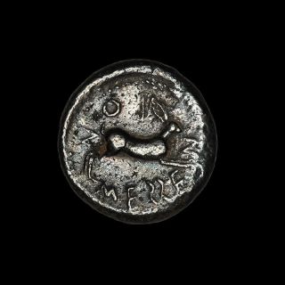 Ancient Greek Silver Tetradrachm Coin From Messana Sicily - 465 Bc photo