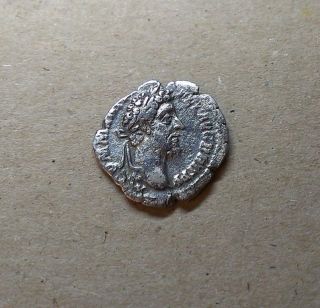 Antique Coin Silver Commodus Roman Denarius Ad 177 - 192 0797 photo