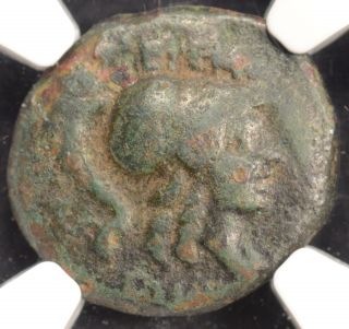 Thessalian League 2nd - 1st Centuries Bc Ae18 Ngc - Fine Obv Athena Rev Horse photo