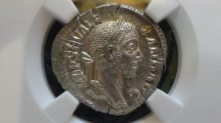 Roman Emperor Severus Alexander Ad 222 - 235 Ar Denarius Ngc Ms 5/5 5/5 Mars photo